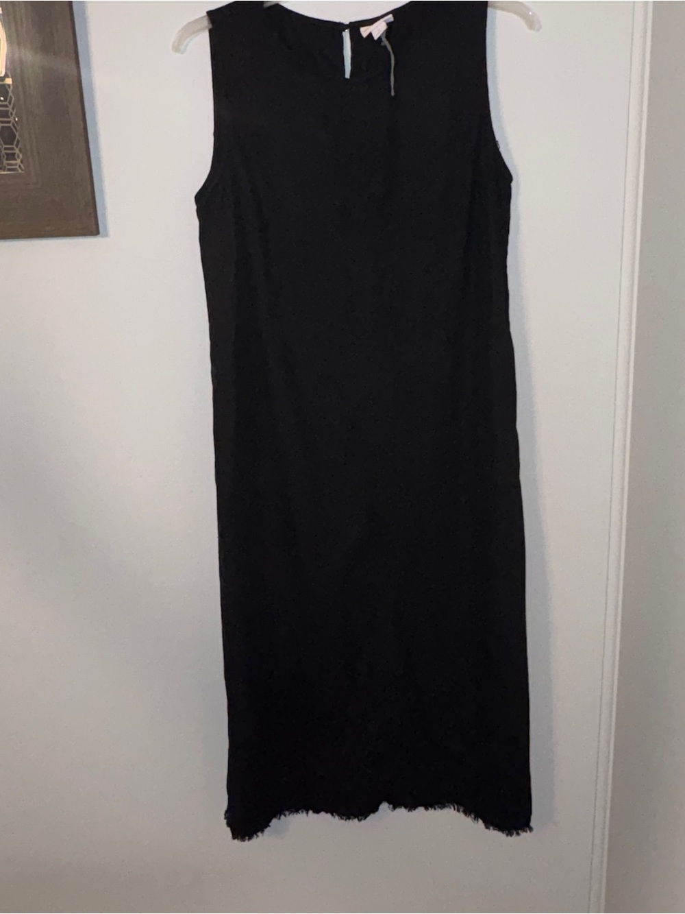 Liz Claiborne Women's Size Large Solid Black Sleeveless Shift Dress Has Pockets